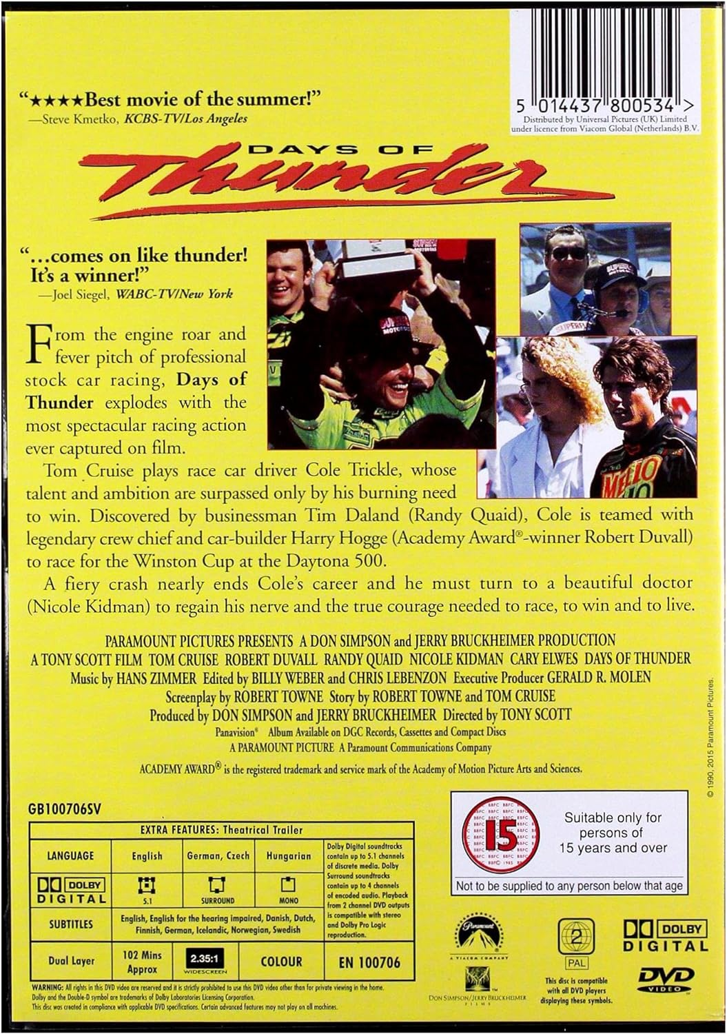 Days Of Thunder [DVD]