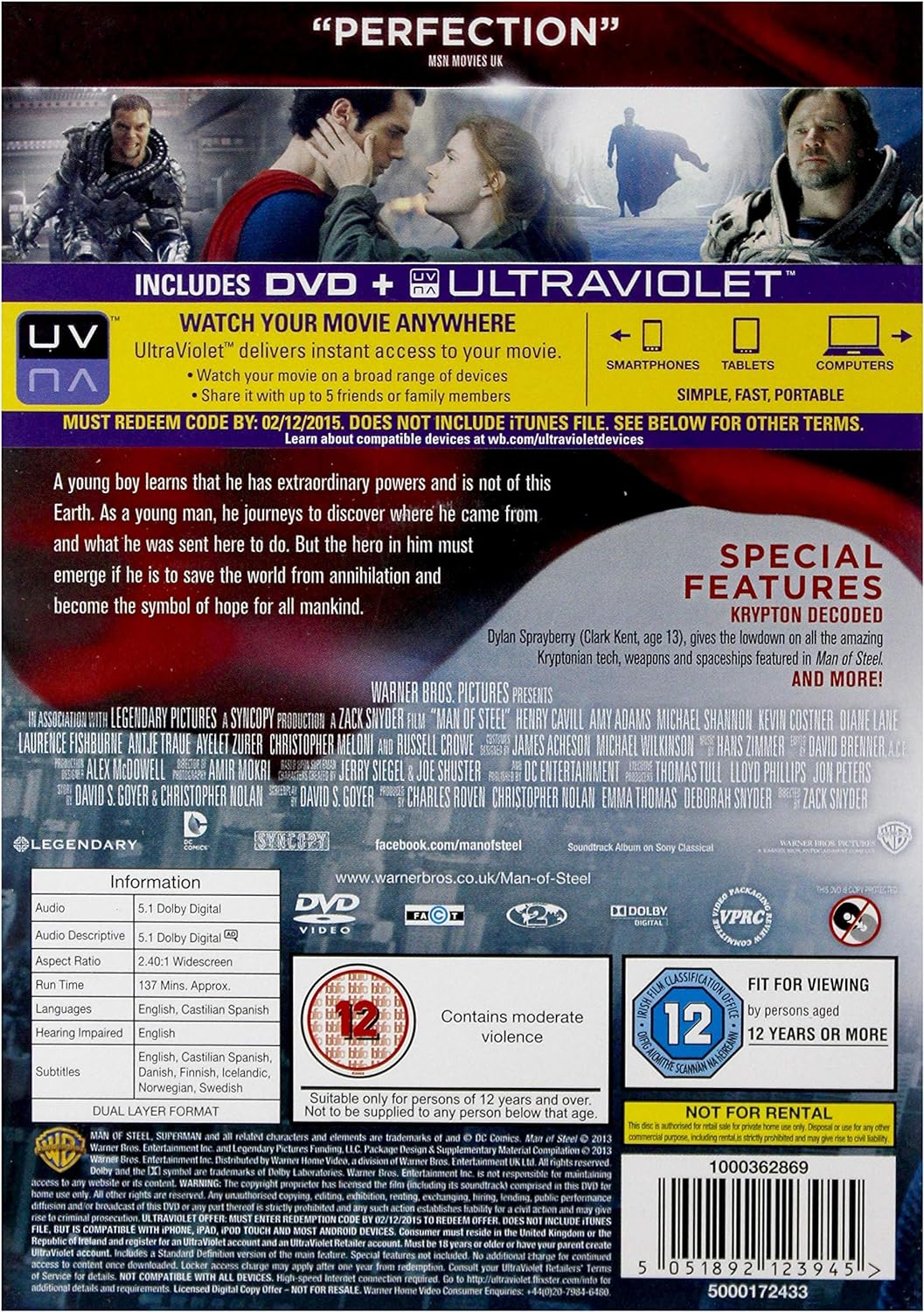 Man Of Steel [Superman] [DVD]